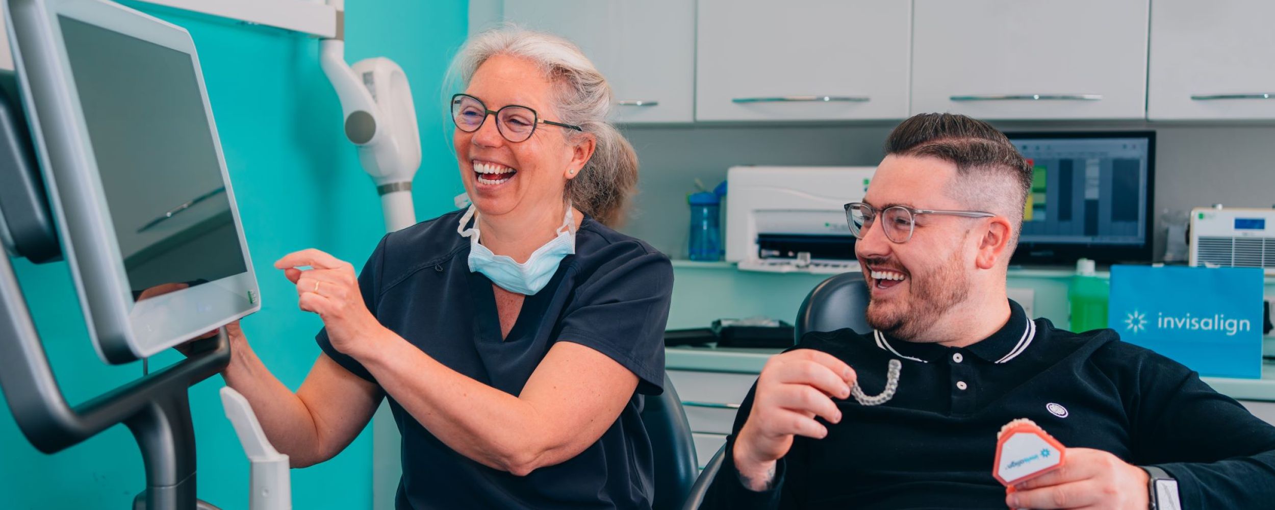 Invisalign clear aligners. 