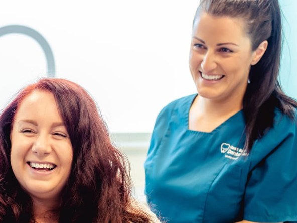 Dental nurse at Hest Bank Dental Care smiling with a patient