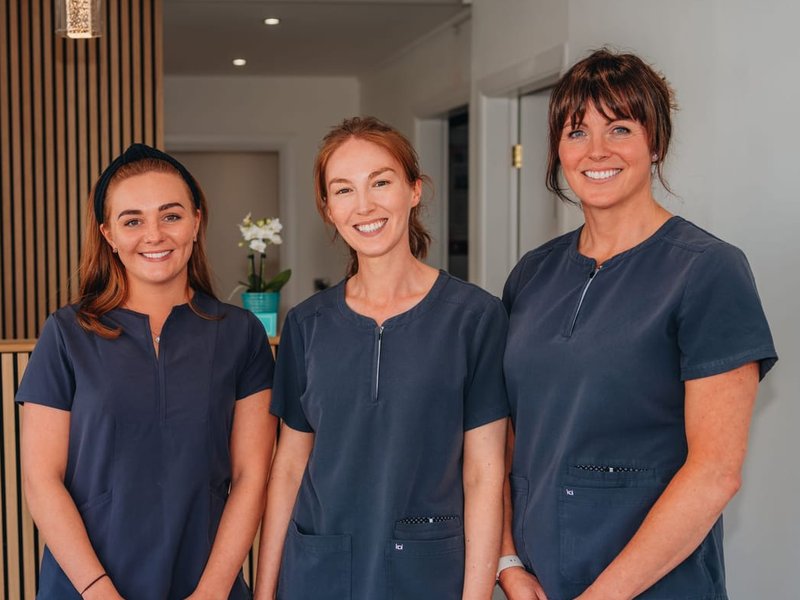 Three members of the Hest Bank Dental Care hygiene team at the practice